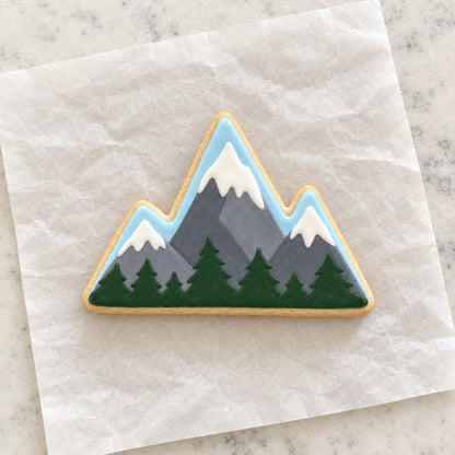 Mountain Outline Cookie Cutter (decorated cookie mockup)