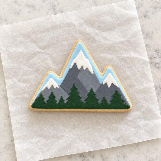 Mountain Outline Cookie Cutter (decorated cookie mockup)