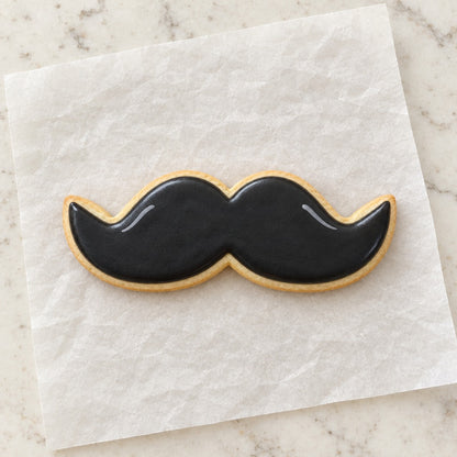 Mustache Outline Cookie Cutter (decorated cookie mockup)