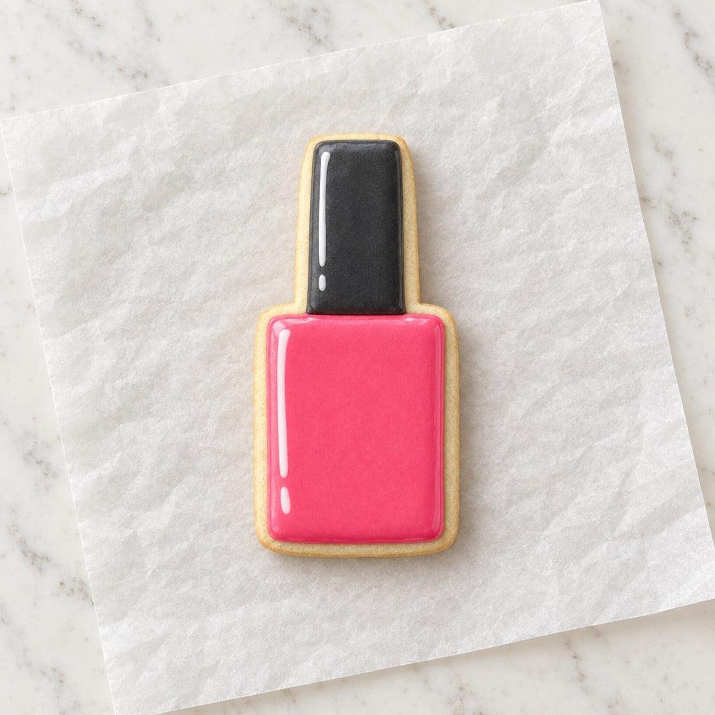 Nail Polish Cookie Cutter (decorated cookie mockup)