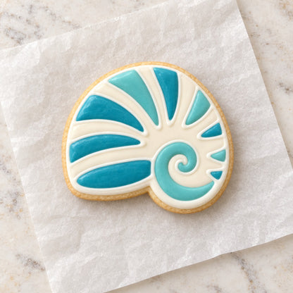 Nautilus Shell Cookie Cutter (decorated cookie mockup)