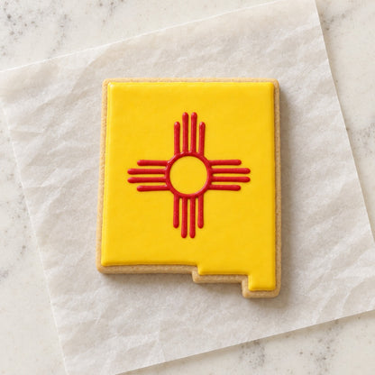 New Mexico State Cookie Cutter (decorated cookie mockup)