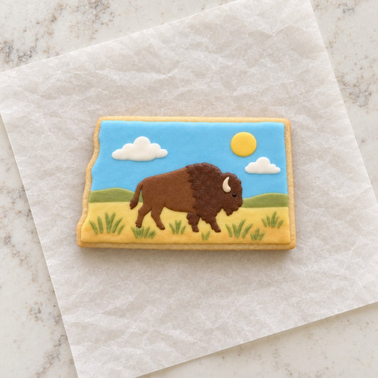 North Dakota Cookie Cutter (decorated cookie mockup)