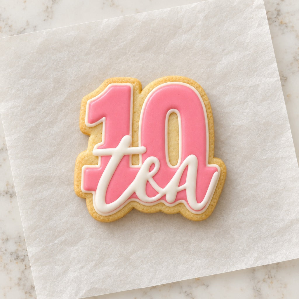 Number 10 Cookie Cutter (decorated cookie mockup)