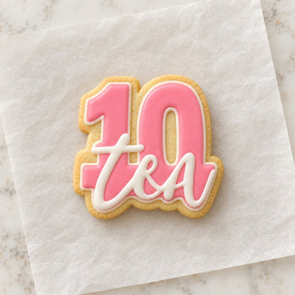 Number 10 Cookie Cutter (decorated cookie mockup)