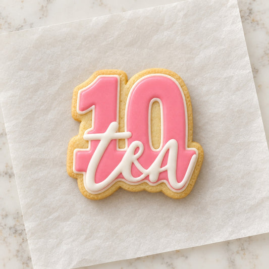 Number 10 Cookie Cutter (decorated cookie mockup)