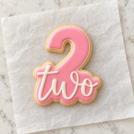 Number 2 Cookie Cutter (decorated cookie mockup)