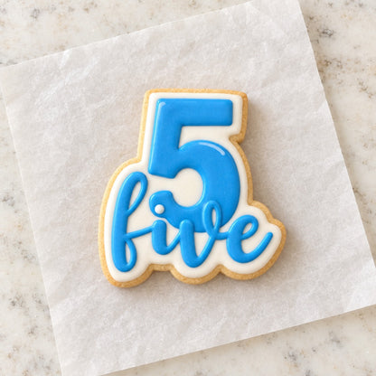 Number 5 Cookie Cutter (decorated cookie mockup)