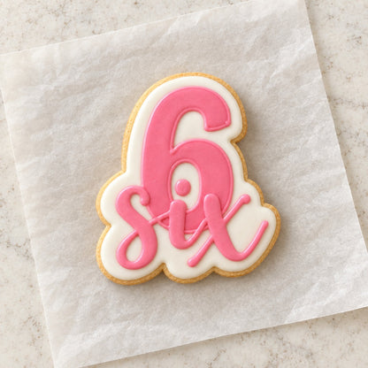 Number 6 Cookie Cutter (decorated cookie mockup)