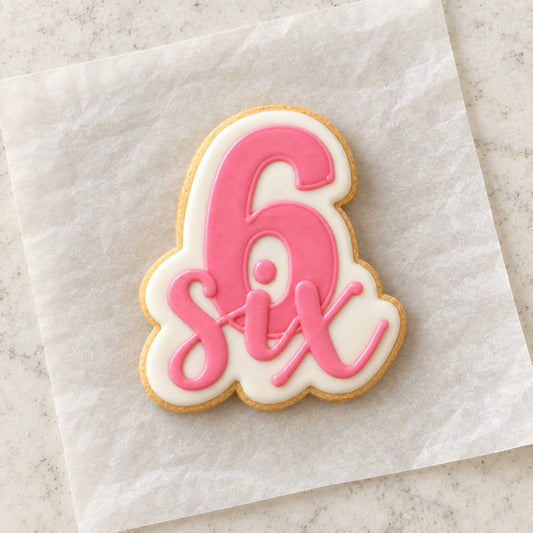 Number 6 Cookie Cutter (decorated cookie mockup)