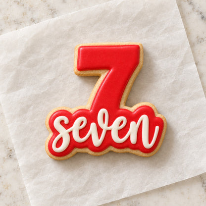 Number 7 Cookie Cutter (decorated cookie mockup)