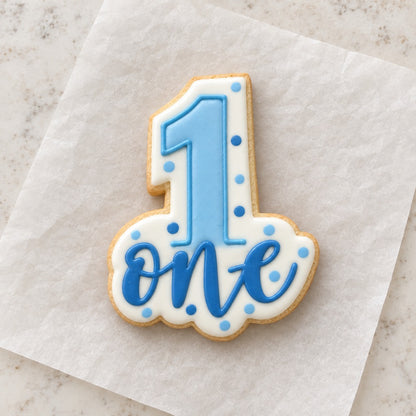 Number 1 Cookie Cutter (decorated cookie mockup)