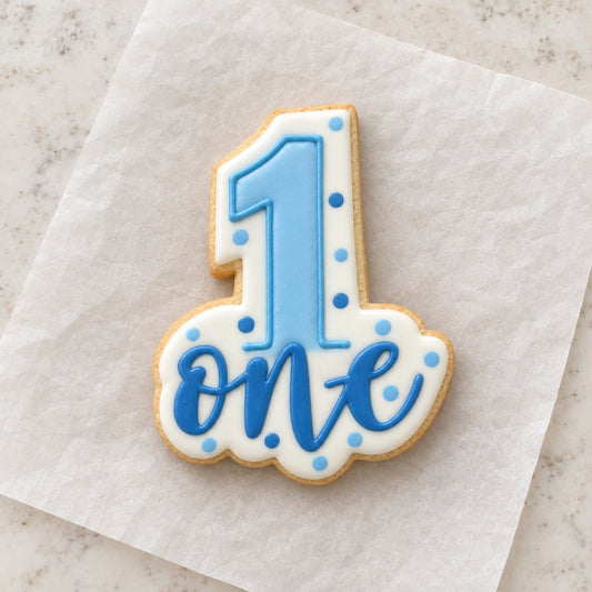 Number 1 Cookie Cutter (decorated cookie mockup)