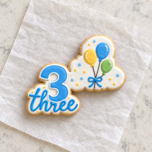 Number 3 Cookie Cutter (decorated cookie mockup)