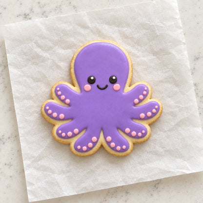 Ocean Octopus Cookie Cutter (decorated cookie mockup)