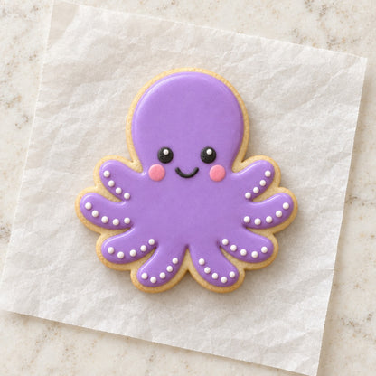 Octopus Cookie Cutter (decorated cookie mockup)