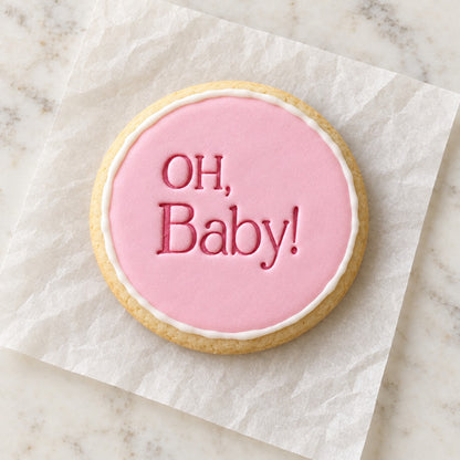 Oh Baby! Cookie Stamp (decorated cookie mockup)