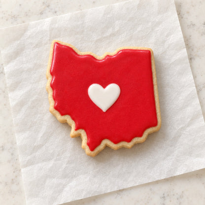 Ohio State Cookie Cutter (decorated cookie mockup)