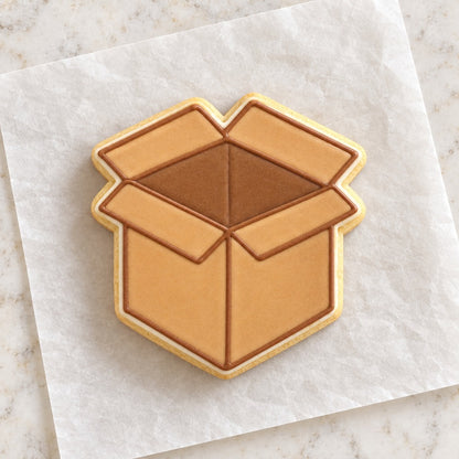 Open Box Cookie Cutter (decorated cookie mockup)