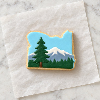 Oregon State Cookie Cutter (decorated cookie mockup)