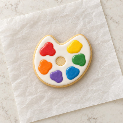 Paint Palette Cookie Cutter (decorated cookie mockup)