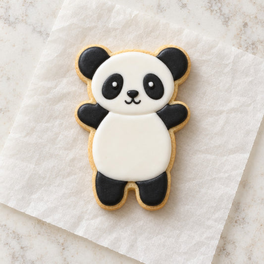 Panda Body Cookie Cutter (decorated cookie mockup)