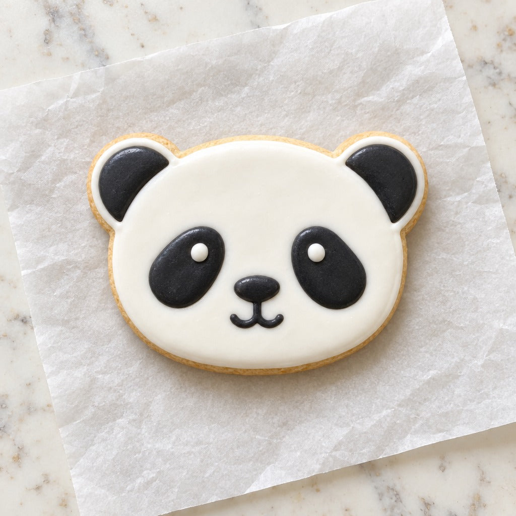 Panda Face Cookie Cutter (decorated cookie mockup)