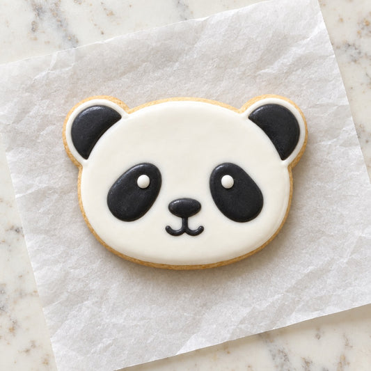 Panda Face Cookie Cutter (decorated cookie mockup)