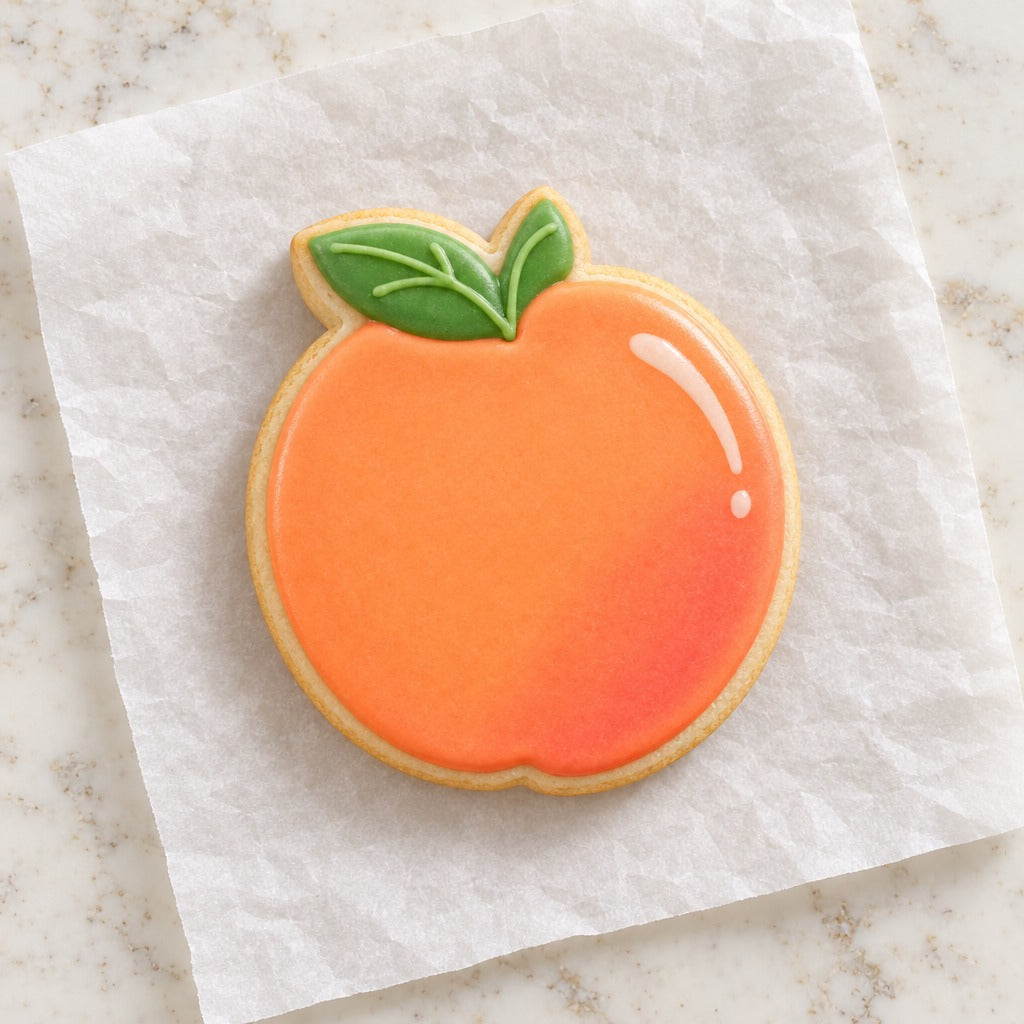 Peach Cookie Cutter (decorated cookie mockup)
