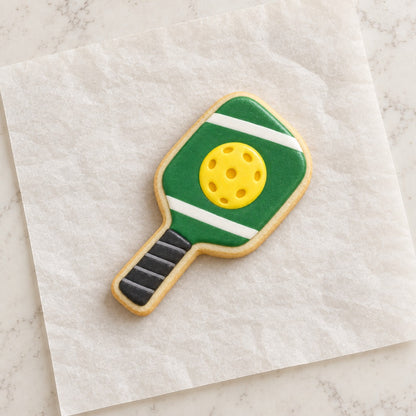 Pickleball Paddle Outline Cookie Cutter (decorated cookie mockup)