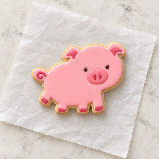 Pig Cookie Cutter (decorated cookie mockup)