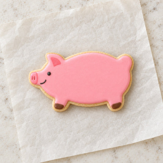 Pig Outline Cookie Cutter (decorated cookie mockup)