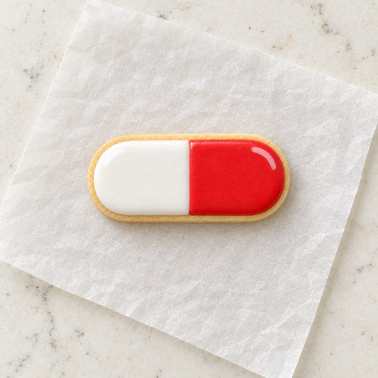 Pill Cookie Cutter (decorated cookie mockup)