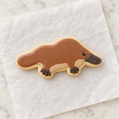 Platypus Outline Cookie Cutter (decorated cookie mockup)