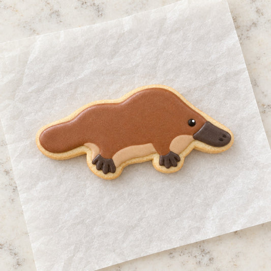 Platypus Outline Cookie Cutter (decorated cookie mockup)