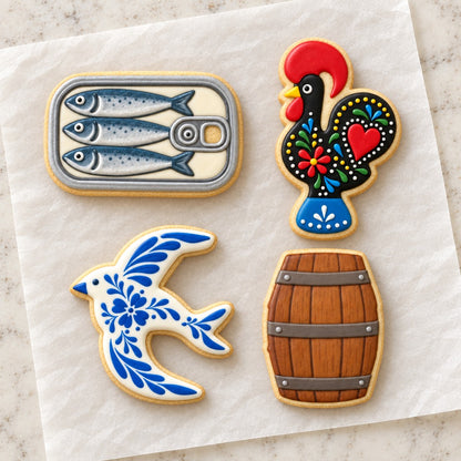 Portugal Cookie Cutter Set (decorated cookie mockup)