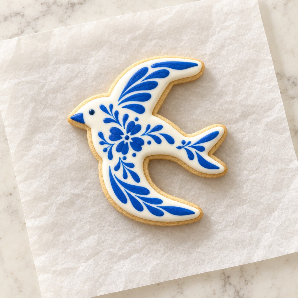 Portuguese Swallow Cookie Cutter (decorated cookie mockup)