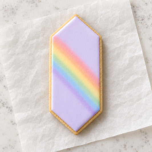 Prism Outline Cookie Cutter (decorated cookie mockup)
