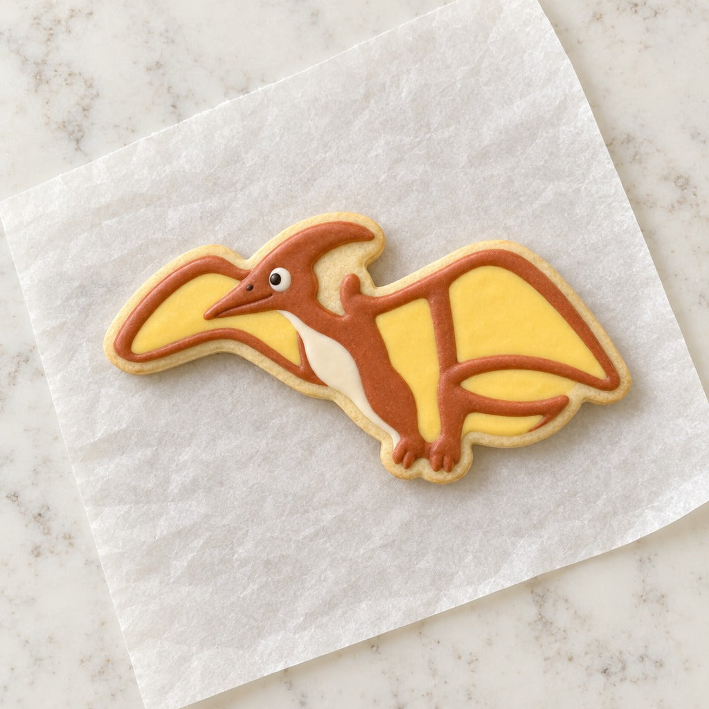 Pterodactyl Cookie Cutter (decorated cookie mockup)