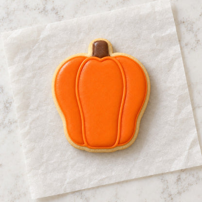 Pumpkin Squash Cookie Cutter (decorated cookie mockup)