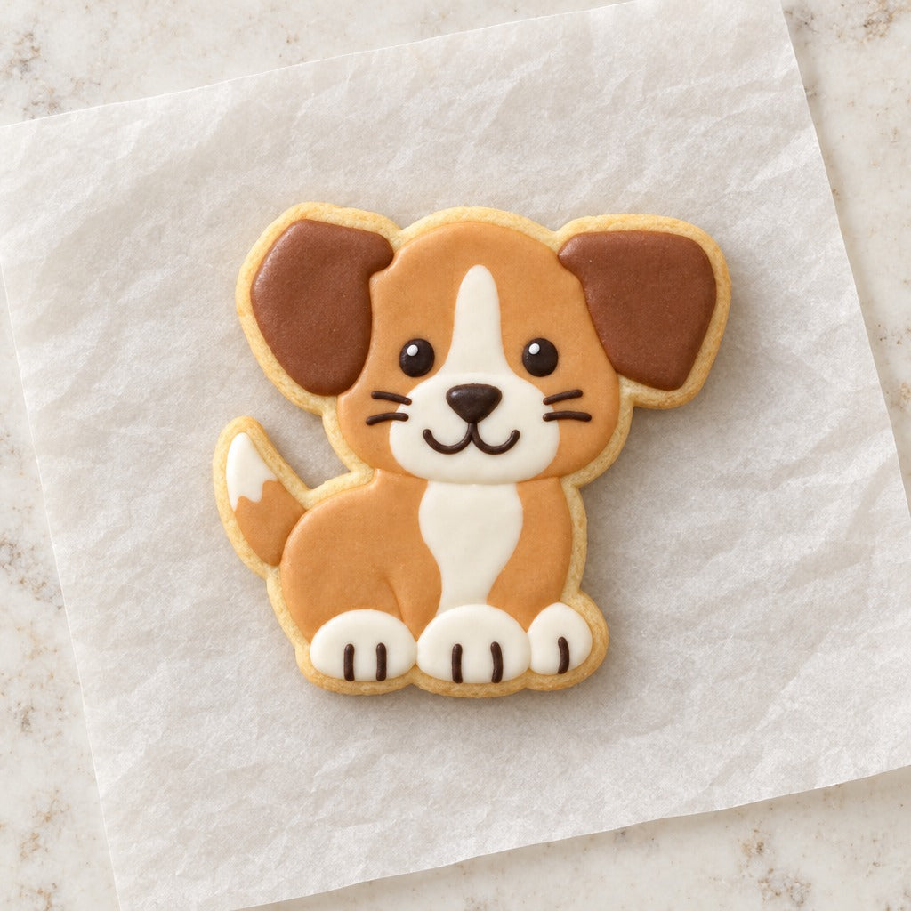 Puppy Cookie Cutter (decorated cookie mockup)