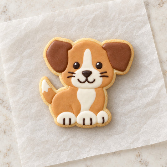 Puppy Cookie Cutter (decorated cookie mockup)