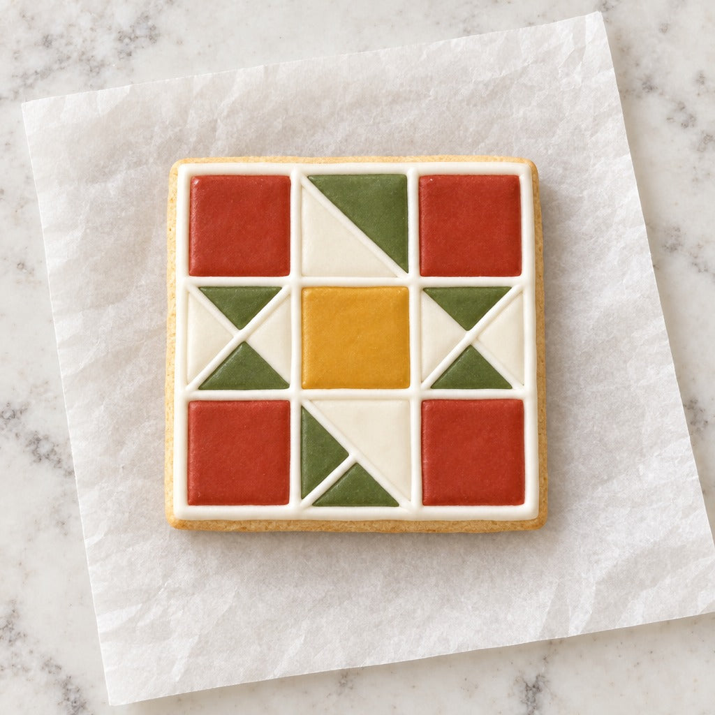 Quilt Cookie Cutter (decorated cookie mockup)