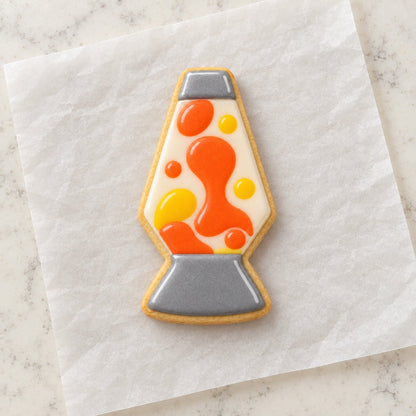 Retro Lamp Cookie Cutter (decorated cookie mockup)