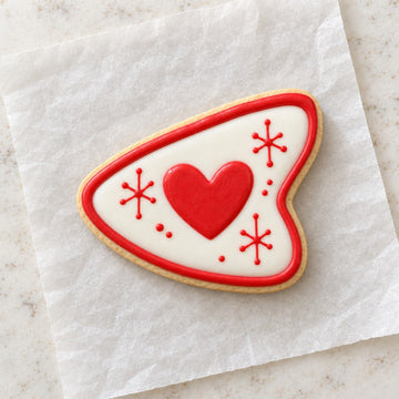 Heart Retro Sign Cookie Cutter (decorated cookie mockup)