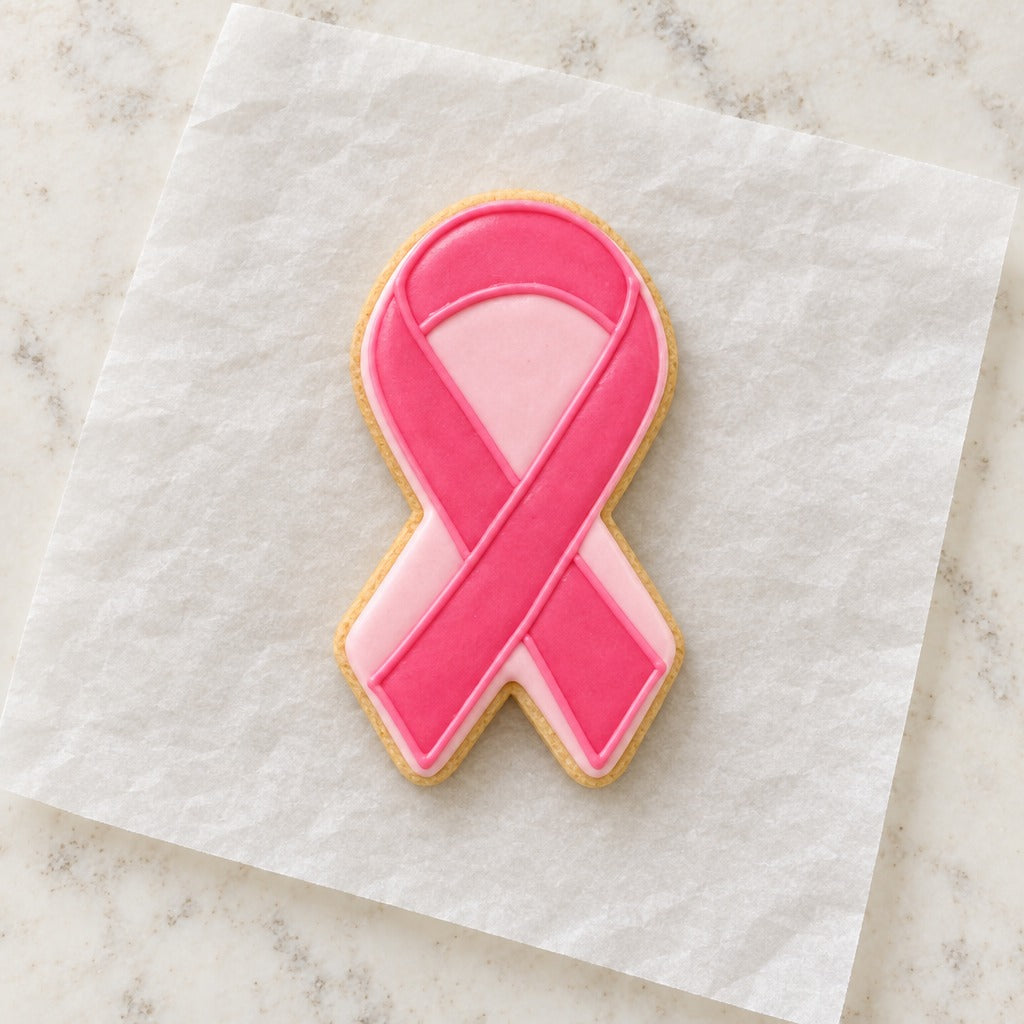 Ribbon Outline Cookie Cutter (decorated cookie mockup)