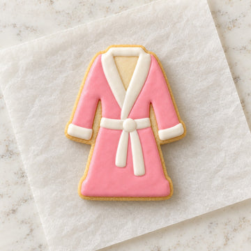 Robe Outline Cookie Cutter (decorated cookie mockup)