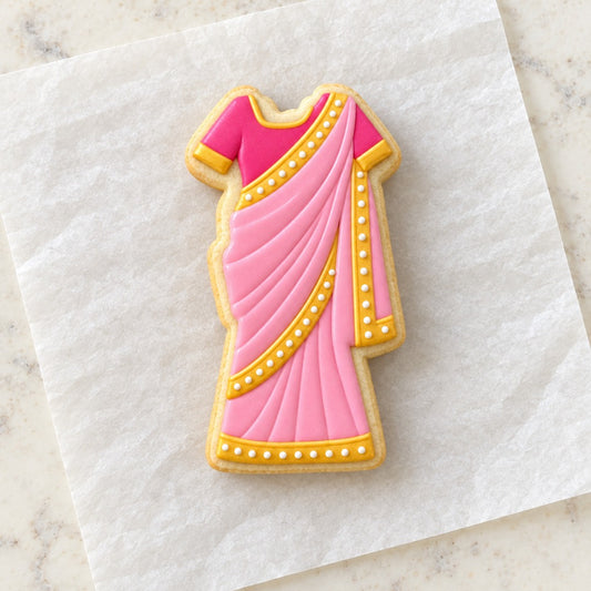 Sari Cookie Cutter (decorated cookie mockup)