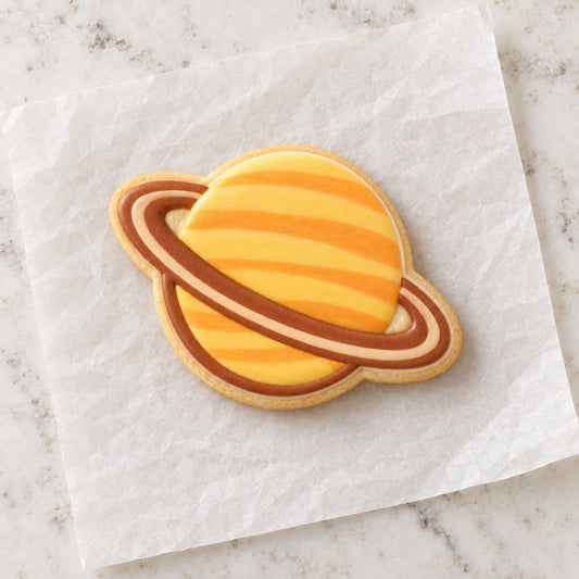 Saturn Cookie Cutter (decorated cookie mockup)