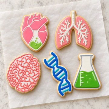 Science Biology Cookie Cutter Set (decorated cookie mockup)